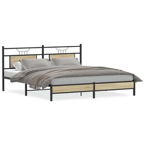 vidaXL Cadre de lit sans matelas ch&ecirc;ne sonoma 183x203 cm