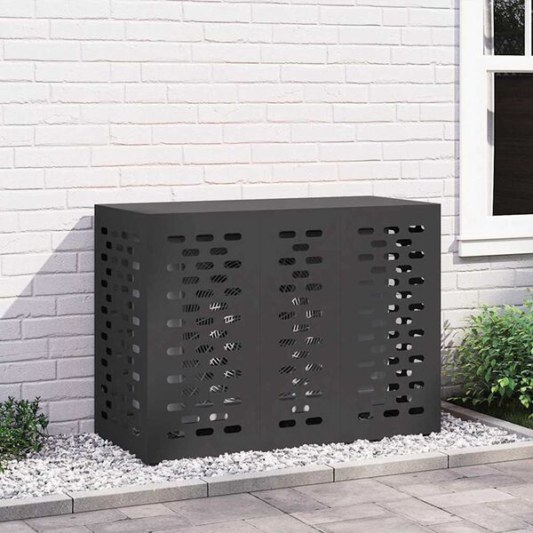 vidaXL Housse de climatiseur Noir 110 x 50 x 80 cm Acier