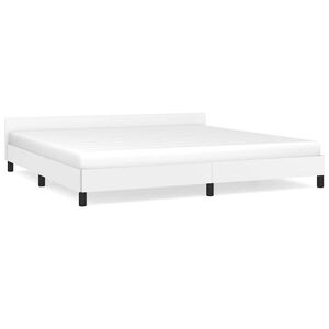 vidaXL Cadre de lit avec t&ecirc;te de lit sans matelas blanc 200x200 cm