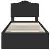 vidaXL Cadre de lit avec tiroir Noir 100 x 200 cm Bois d'ing&eacute;nierie