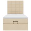 vidaXL Cadre de lit ottoman avec matelas cr&egrave;me 80x200 cm tissu