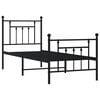 vidaXL Cadre de lit m&eacute;tal sans matelas avec pied de lit noir 75x190 cm