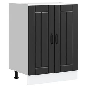 vidaXL Meuble de base de lavabo Lucca noir bois d'ing&eacute;nierie