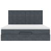 VidaXL Cadre de lit ottoman avec matelas gris foncé 160x200cm velours