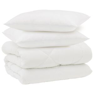 vidaXL Duvet d'hiver avec oreiller 3 pcs Blanc Microfibre
