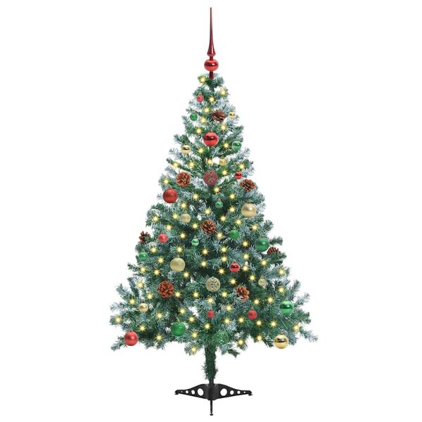 vidaXL Sapin de No&euml;l artificiel avec 150 LED Vert 150 cm PVC et Acier
