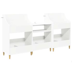 vidaXL Ensemble d'&eacute;tag&egrave;res pour m&eacute;dias 3 pc Blanc 212 x 46 x 112 cm