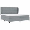 vidaXL Lit &agrave; ressorts avec matelas Gris clair 200 x 200 cm tissu