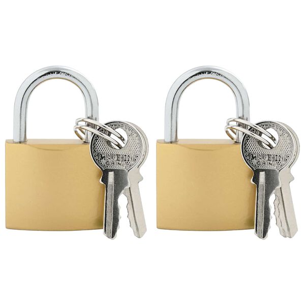 vidaXL U Lock avec Cl&eacute;s 2 pcs Laiton Fer