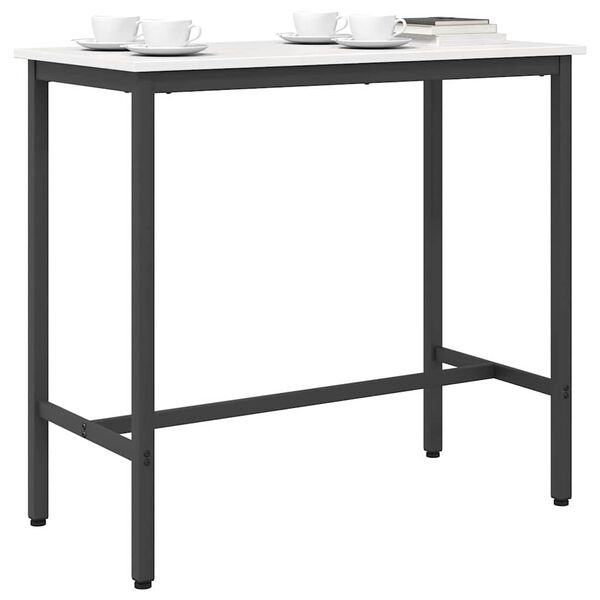 vidaXL table Blanc 100 x 50 x 91 cm Bois d'ing&eacute;nierie et acier