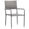 vidaXL Chaise &agrave; d&icirc;ner de jardin empilable lot de 2 gris r&eacute;sine tress&eacute;e