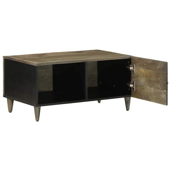 vidaXL Table basse gris clair 80x50x40 cm bois de manguier massif
