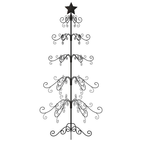vidaXL Arbre de No&euml;l en m&eacute;tal pour d&eacute;coration noir 150 cm