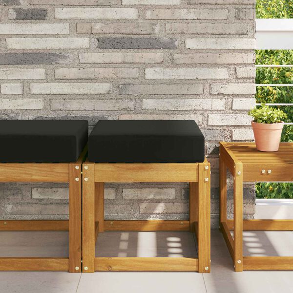 vidaXL Coussin de Si&egrave;ge d'Ext&eacute;rieur Noir 40 x 40 x 8 cm