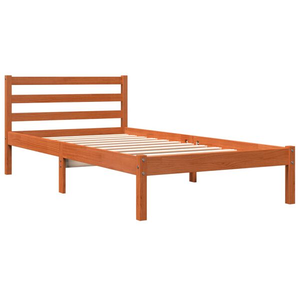 vidaXL Cadre de lit sans matelas cire marron 90x190 cm bois pin massif
