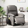 vidaXL Fauteuil de massage inclinable &eacute;lectrique gris cuir v&eacute;ritable