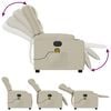 vidaXL Fauteuil de massage inclinable électrique crème similicuir