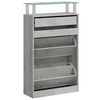 vidaXL Armoire &agrave; chaussures Gris b&eacute;ton 63x24x104 cm Bois d'ing&eacute;nierie