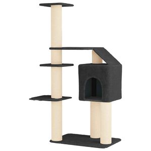 vidaXL Arbre &agrave; chat avec poteaux &agrave; griffer en sisal Gris fonc&eacute; 183 cm