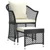 vidaXL Salon de jardin 2 pcs avec coussins Noir R&eacute;sine tress&eacute;e