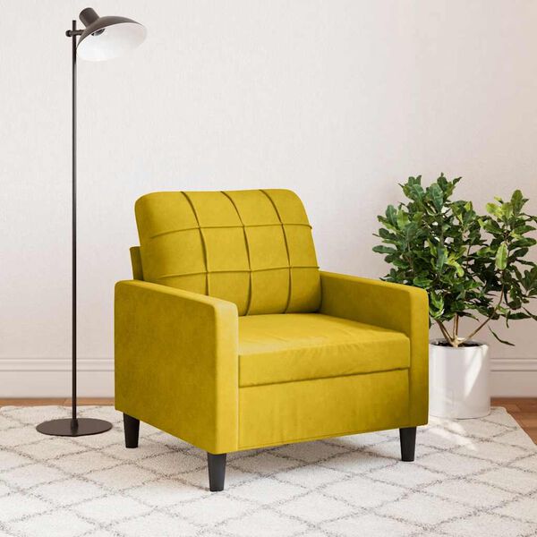 vidaXL Fauteuil Jaune 60 cm Velours