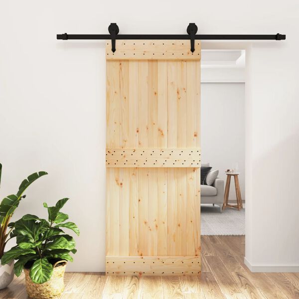vidaXL Porte coulissante et kit de quincaillerie 85x210 cm pin massif