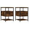 vidaXL Tables de chevet 2 pcs ch&ecirc;ne fum&eacute; 40x42x56 cm bois d'ing&eacute;nierie