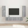 vidaXL Ensemble meuble TV 4 pcs Gris Sonoma Bois d'ing&eacute;nierie