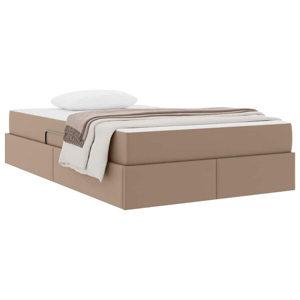 vidaXL Lit avec rangement et matelas 2 pcs Cappuccino Cuir