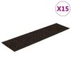 vidaXL Tapis d'escalier autocollants 15 pi&egrave;ces 76 x 20 cm Marron fonc&eacute; Rectangulaire