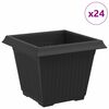 vidaXL Pot de Fleurs Carr&eacute; 24 pc Noir 33 x 33 x 26 cm Plastique