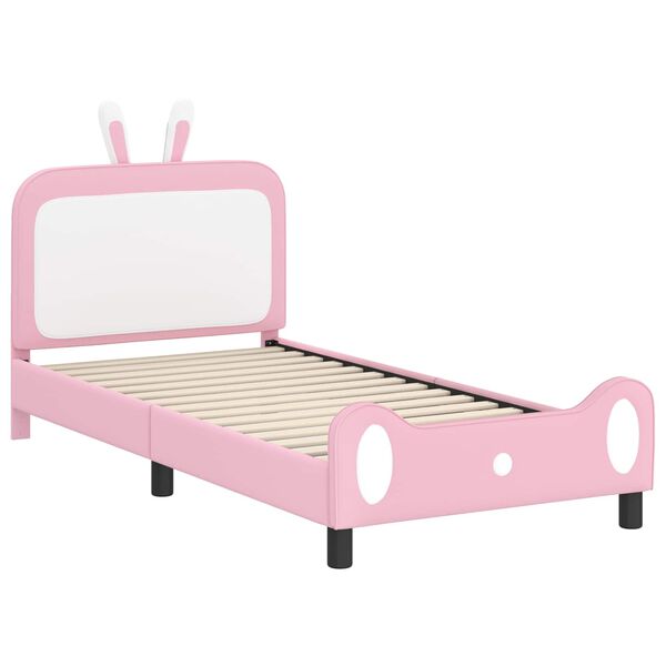 vidaXL Cadre de lit pour enfants avec tête de lit Rose 80 x 200 cm PU