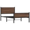 vidaXL Cadre de lit en m&eacute;tal sans matelas ch&ecirc;ne marron 100x190 cm