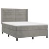 vidaXL Sommier &agrave; lattes de lit et matelas Gris clair 140x190cm Velours