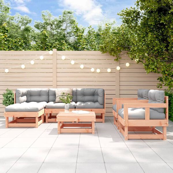 vidaXL Salon de jardin 7 pcs bois massif douglas