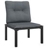 vidaXL Chaise de jardin avec coussins noir/gris r&eacute;sine tress&eacute;e