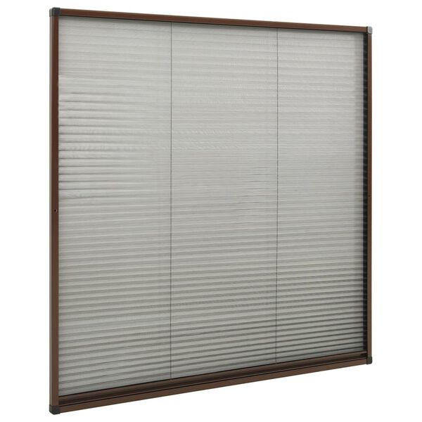 vidaXL Moustiquaire pliss&eacute;e pour fen&ecirc;tre Aluminium Marron 120x120 cm