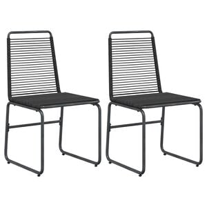 vidaXL Chaises de jardin 2 pc Noir Rotin