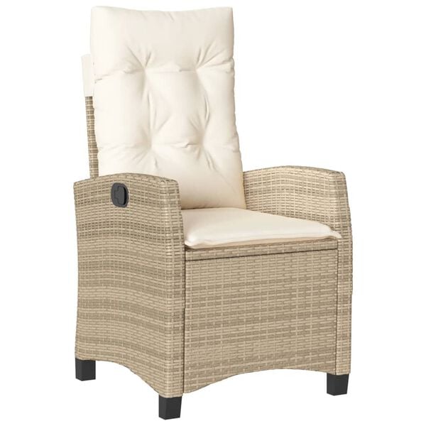 vidaXL Ensemble &agrave; manger de jardin et coussins 7 pcs beige poly rotin