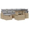 vidaXL Ensemble de canap&eacute; de jardin 7 pcs Beige Poly rotin