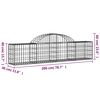 vidaXL Paniers à gabions arqués 10 pcs 200x30x40/60 cm Fer galvanisé