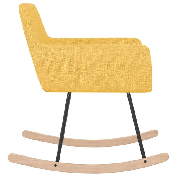 vidaXL Chaise &agrave; bascule Jaune Tissu