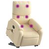 vidaXL Fauteuil inclinable de massage &eacute;lectrique Cr&egrave;me Tissu