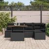 vidaXL Ensemble de canap&eacute; de jardin 6 pcs Noir Poly rotin