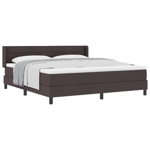 vidaXL Lit &agrave; ressorts avec matelas Marron fonc&eacute; 200 x 180 cm Polyester
