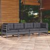 vidaXL Salon de jardin 4 pcs avec coussins bois de pin massif