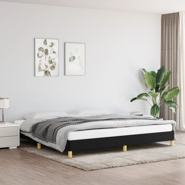 vidaXL Cadre de lit sans matelas noir 200x200 cm tissu