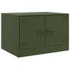vidaXL Table basse vert olive 67x50x44 cm acier