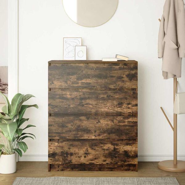 vidaXL Buffet ch&ecirc;ne fum&eacute; 80x35x99 cm bois d'ing&eacute;nierie