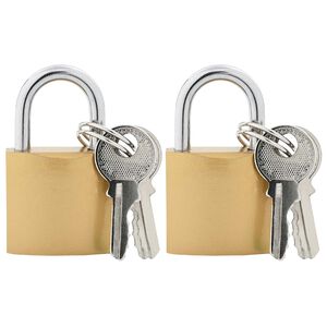 vidaXL U Lock avec Cl&eacute;s 2 pi&egrave;ces Laiton Fer
